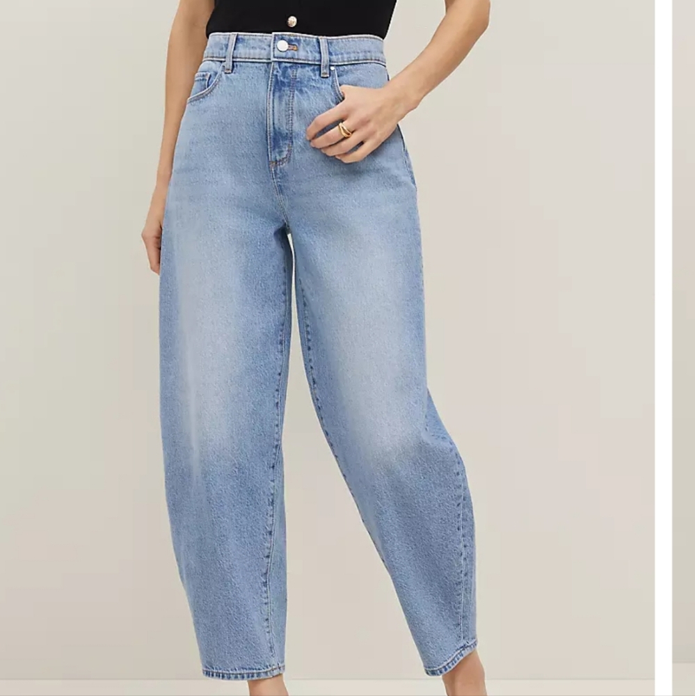 Ann Taylor Light Blue Wide-Leg barrel Jeans